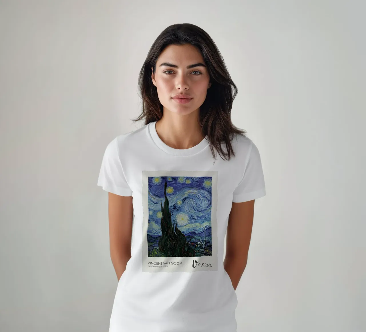 cypress trees swirling patterns nighttime scene t-shirt by cloud shop