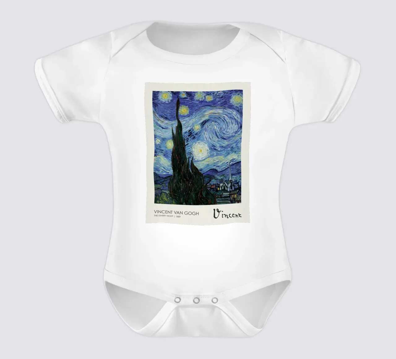 cypress trees swirling patterns nighttime scene short-sleeve baby romper by cloud shop