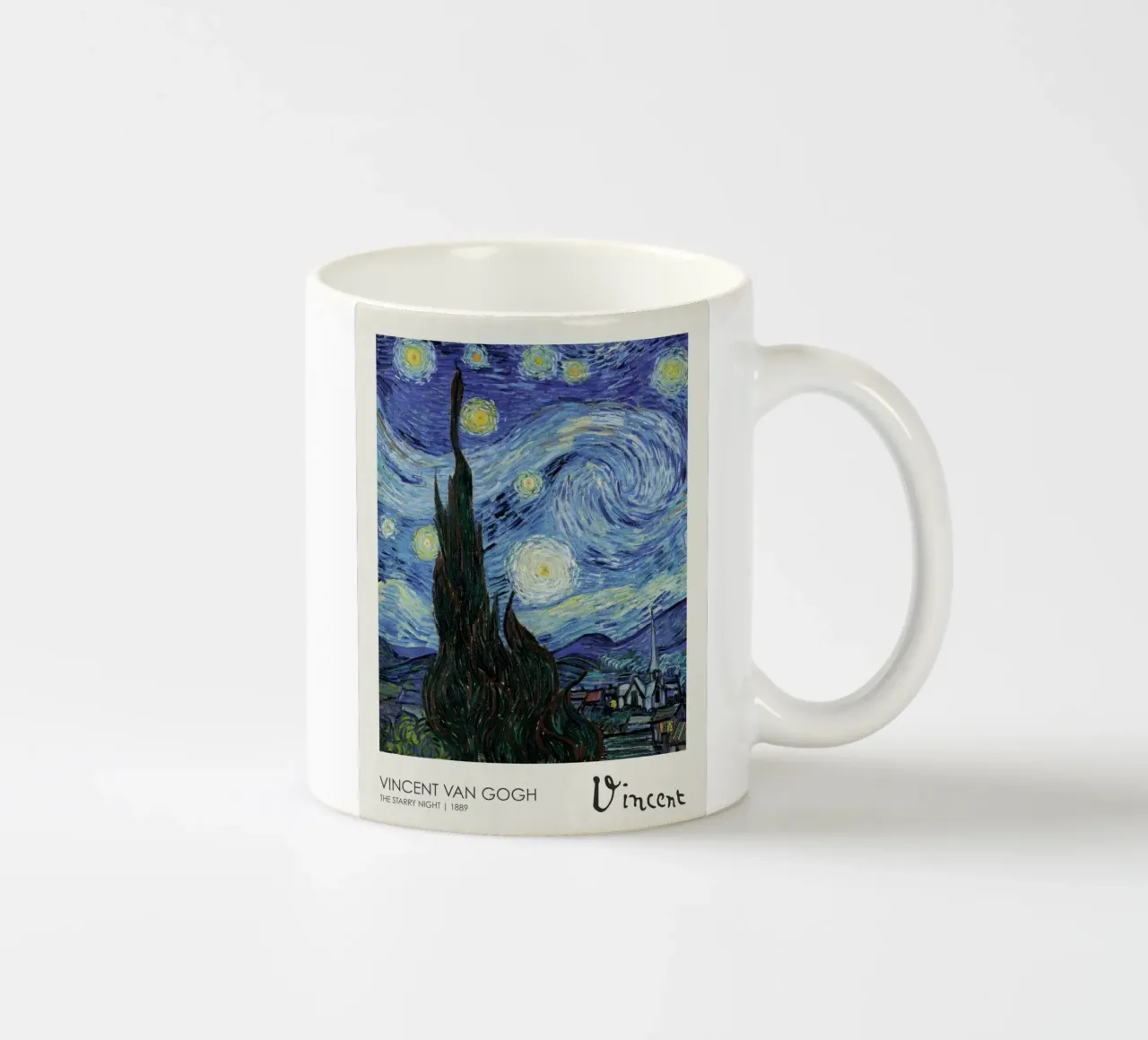 cypress trees swirling patterns nighttime scene ceramic mug by cloud shop