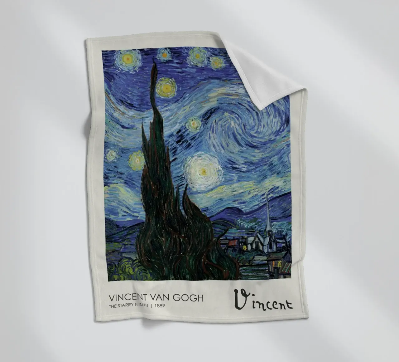 cypress trees swirling patterns nighttime scene fleece blanket by cloud shop