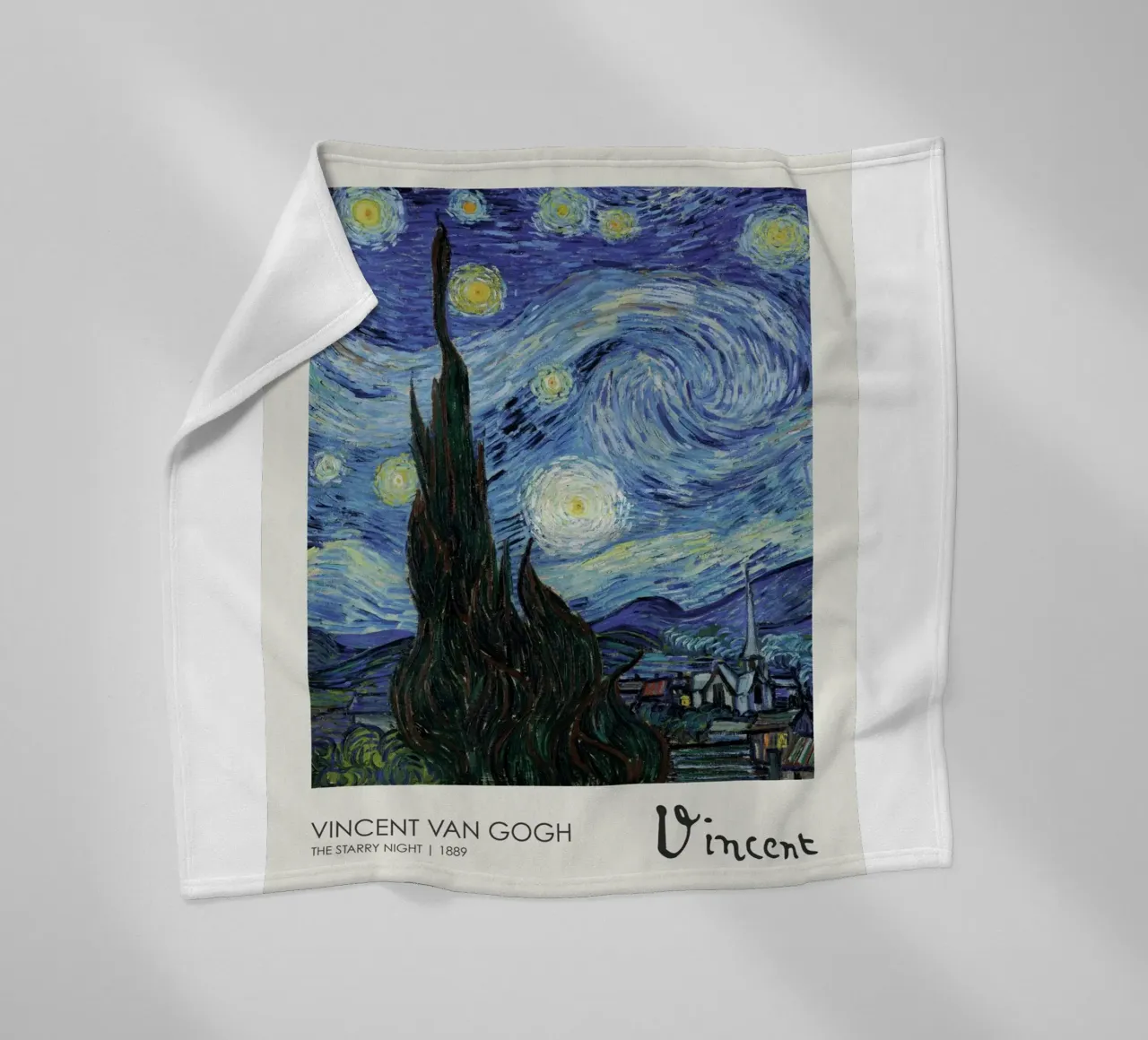 cypress trees swirling patterns nighttime scene fleece blanket by cloud shop