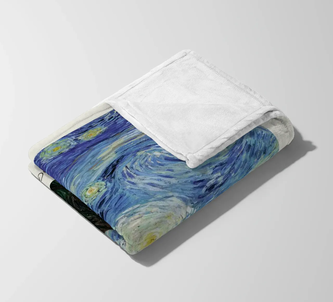 cypress trees swirling patterns nighttime scene fleece blanket by cloud shop