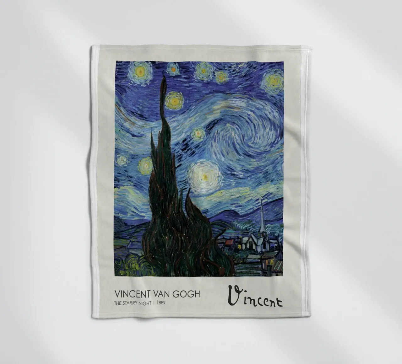 cypress trees swirling patterns nighttime scene fleece blanket by cloud shop