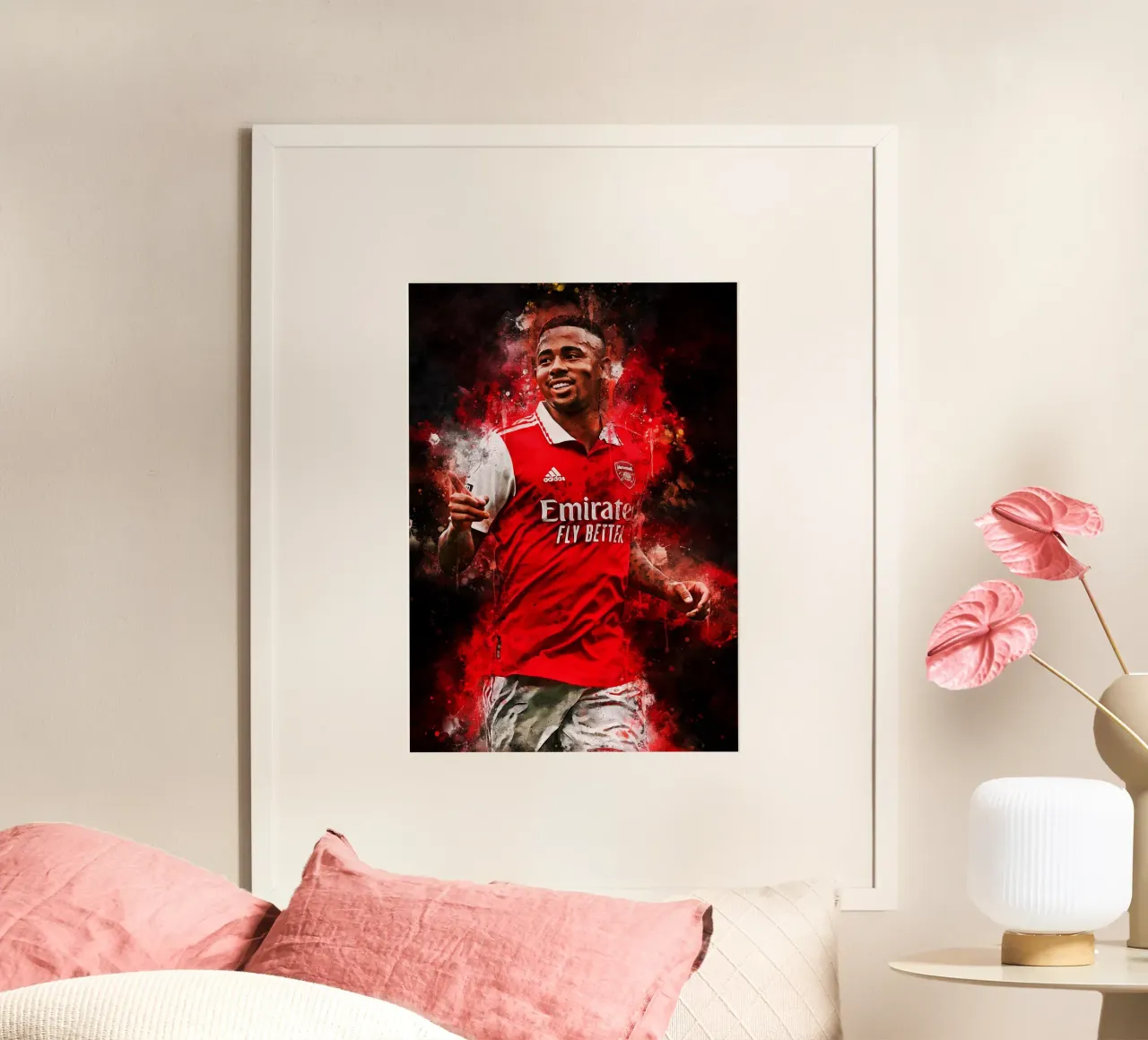 Gabriel Jesus Arsenal poster con telaio in legno da MasterInkArt