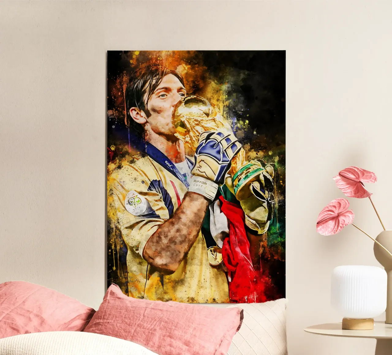 Gianluigi Buffon poster con telaio in legno da MasterInkArt