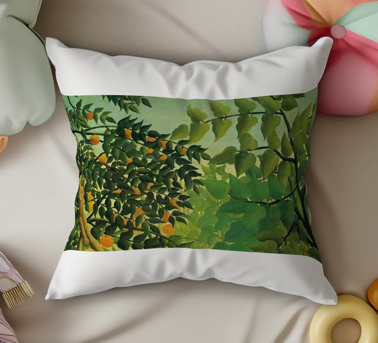 scimmia appesa a un albero cuscino da taylor shop