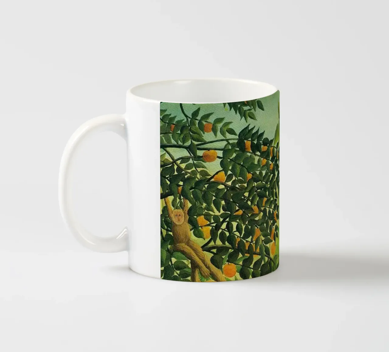 scimmia appesa a un albero tazza in ceramica da taylor shop