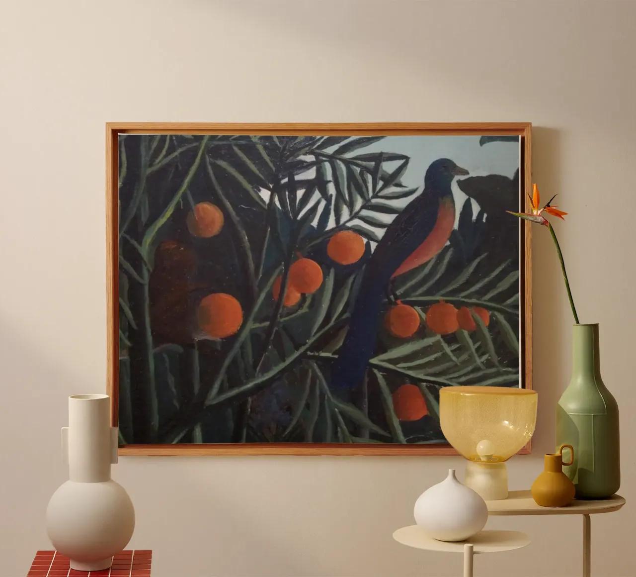 donkere schaduwen vogel canvas met Baklijst van taylor shop