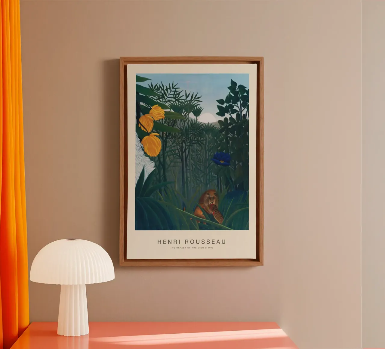 leeuw eet krokodil canvas met Baklijst van taylor shop