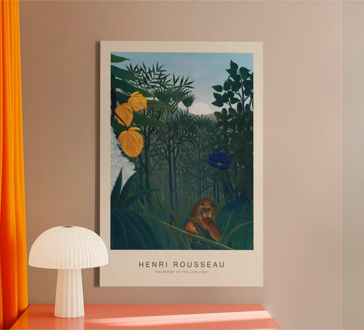 leeuw eet krokodil canvas met Baklijst van taylor shop