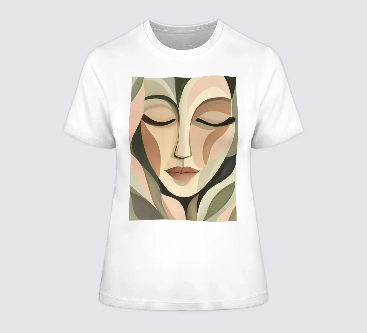 Abstract face women's fitted t-shirt by Imagine
