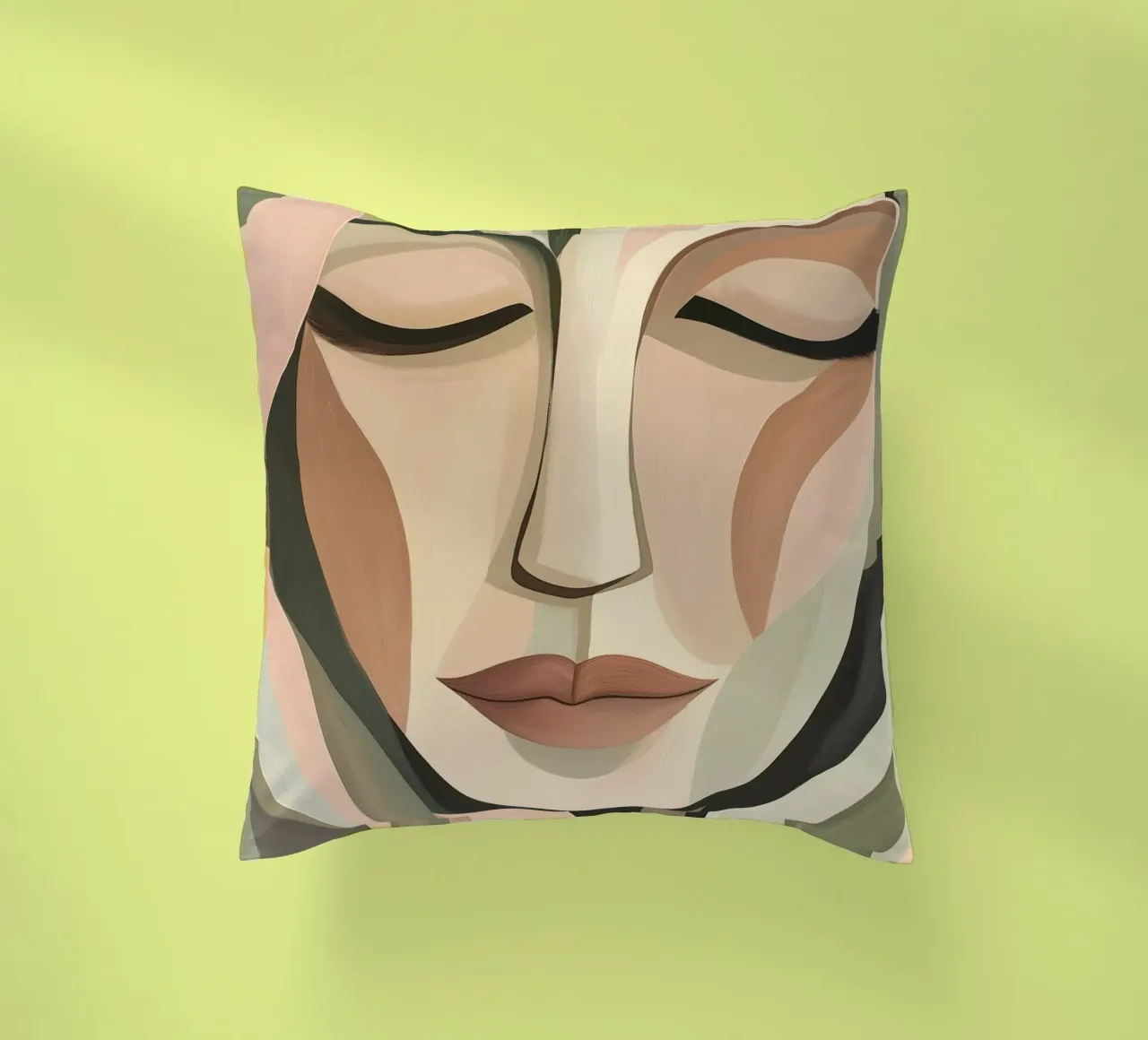 Abstract face decorative cushion by Imagine