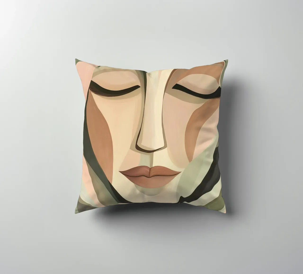 Abstract face decorative cushion by Imagine