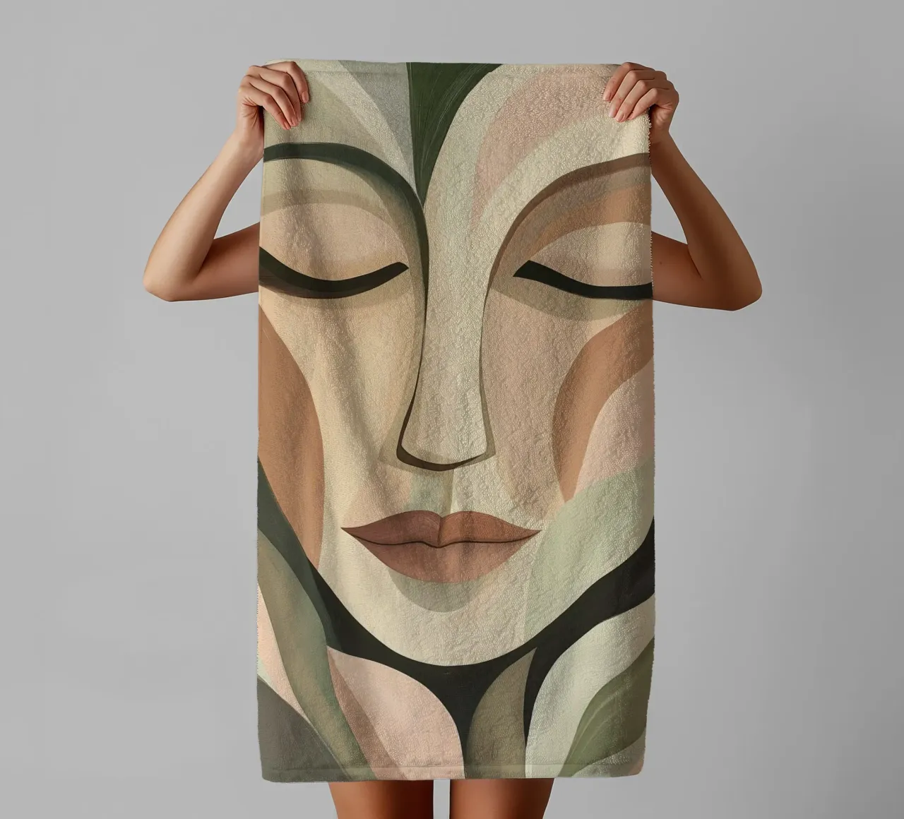 Abstract gezicht badhanddoek van Imagine