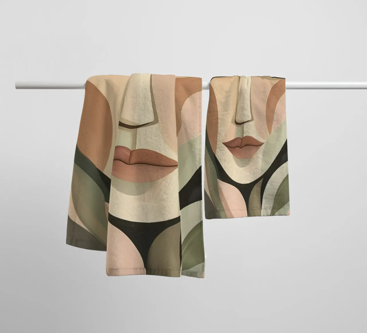Abstract gezicht badhanddoek van Imagine