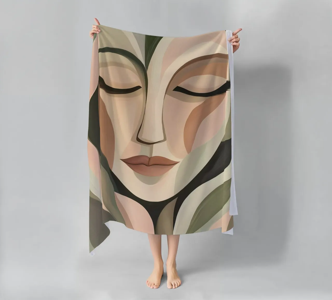 Abstract face beach towel by Imagine