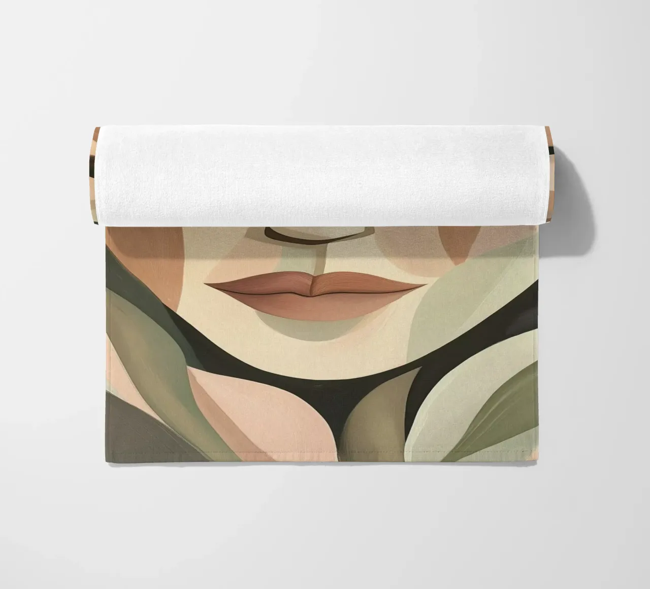 Abstract face beach towel by Imagine