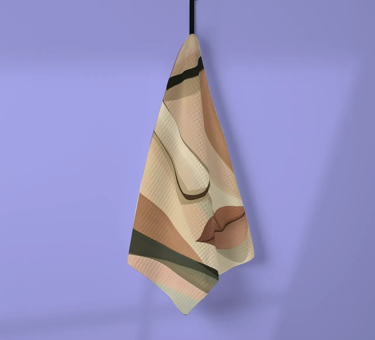 Abstract face tea towel by Imagine