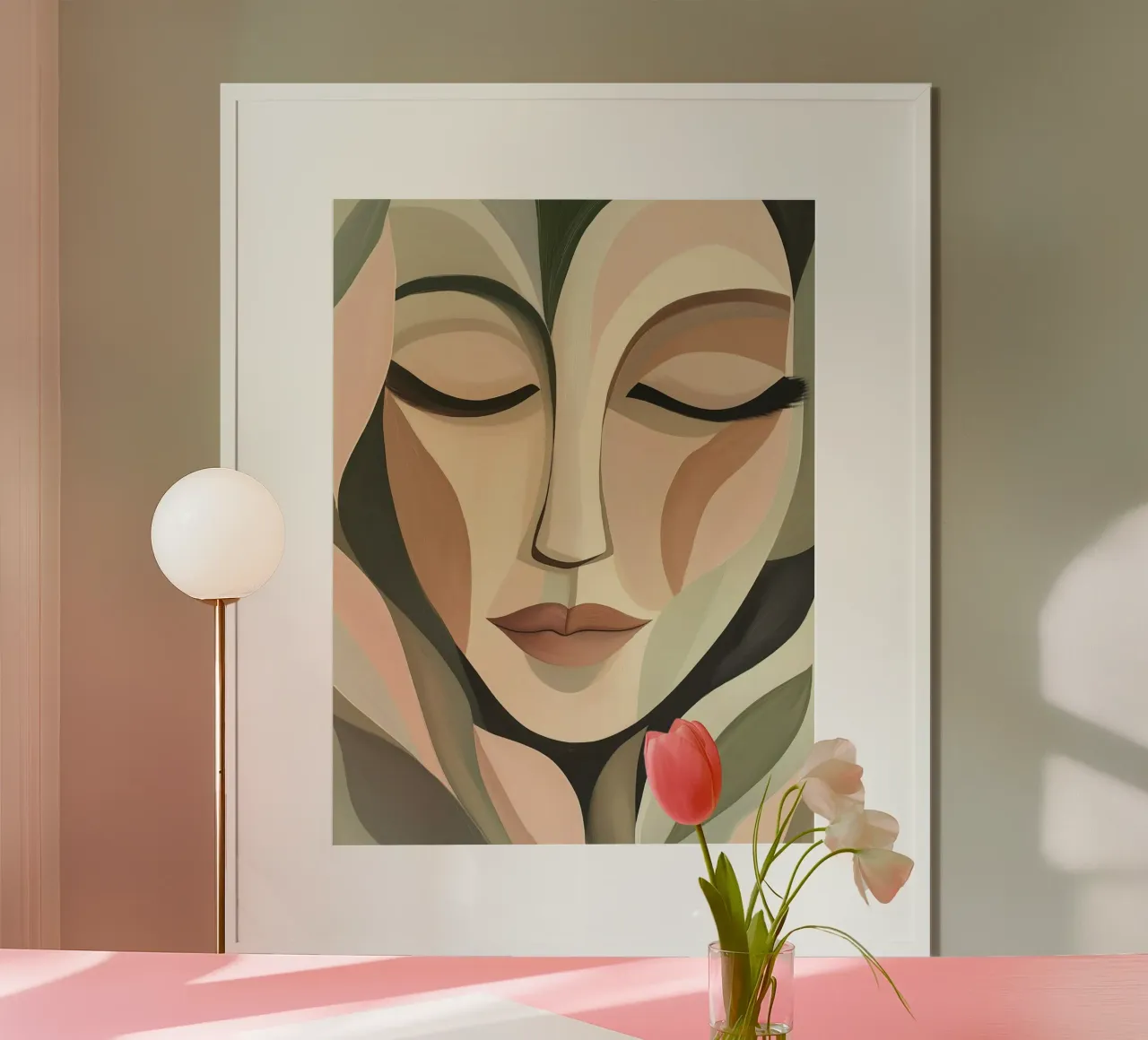 Volto astratto poster con telaio in plastica da Imagine