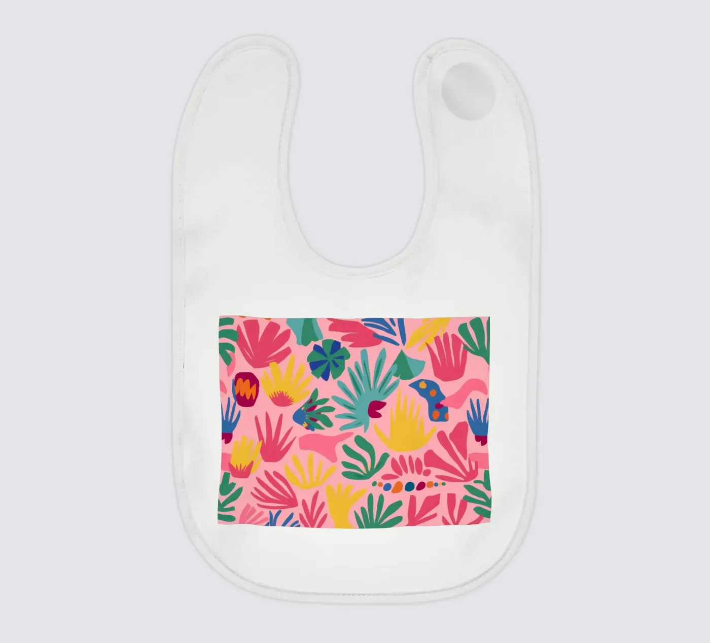 Pink Jungle Pattern baby bib by Lyra Glaze