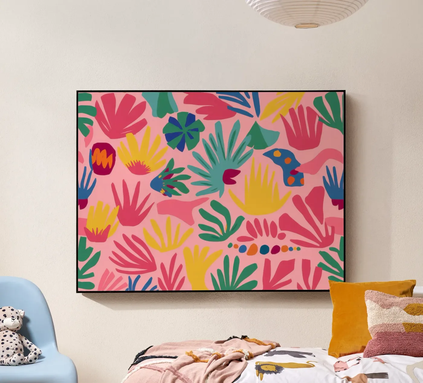 Motif de la jungle rose plexiglas de Lyra Glaze
