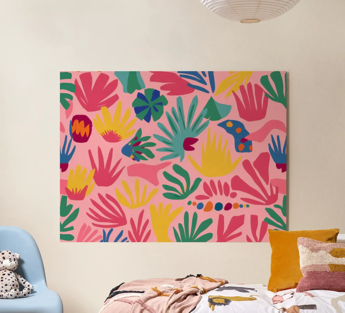 Motif de la jungle rose plexiglas de Lyra Glaze
