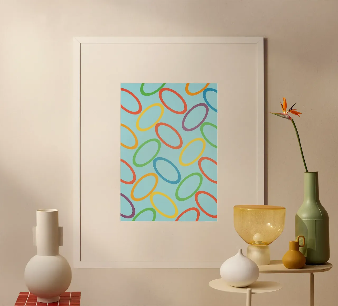 disegno del cerchio di elips poster con telaio in plastica da klicins