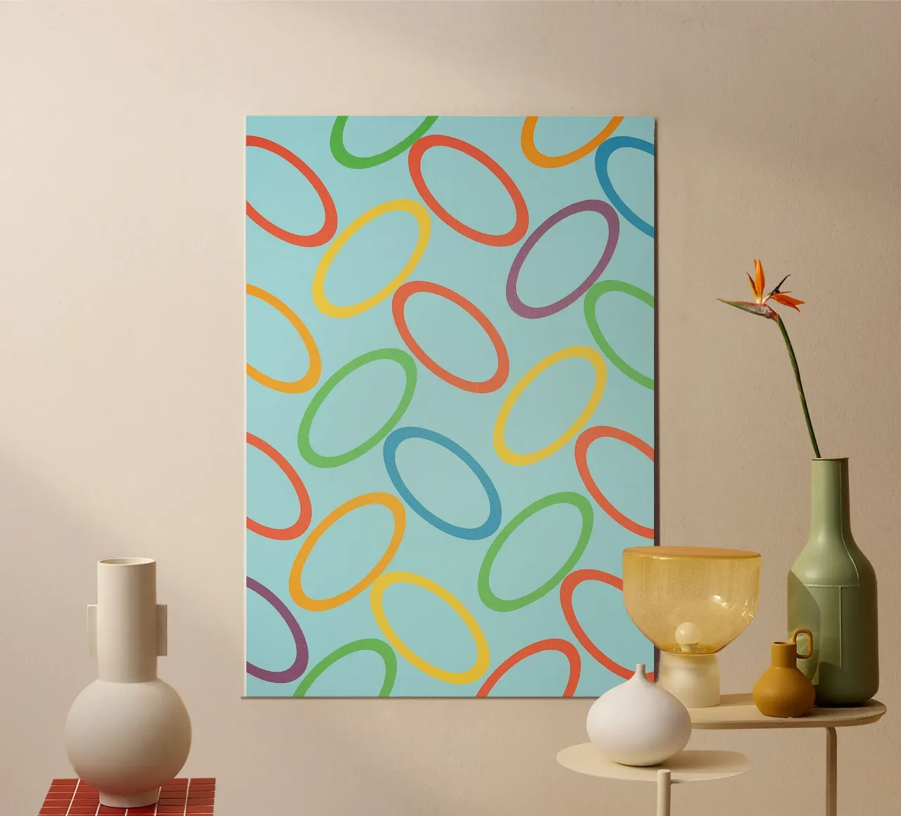 disegno del cerchio di elips poster con telaio in plastica da klicins