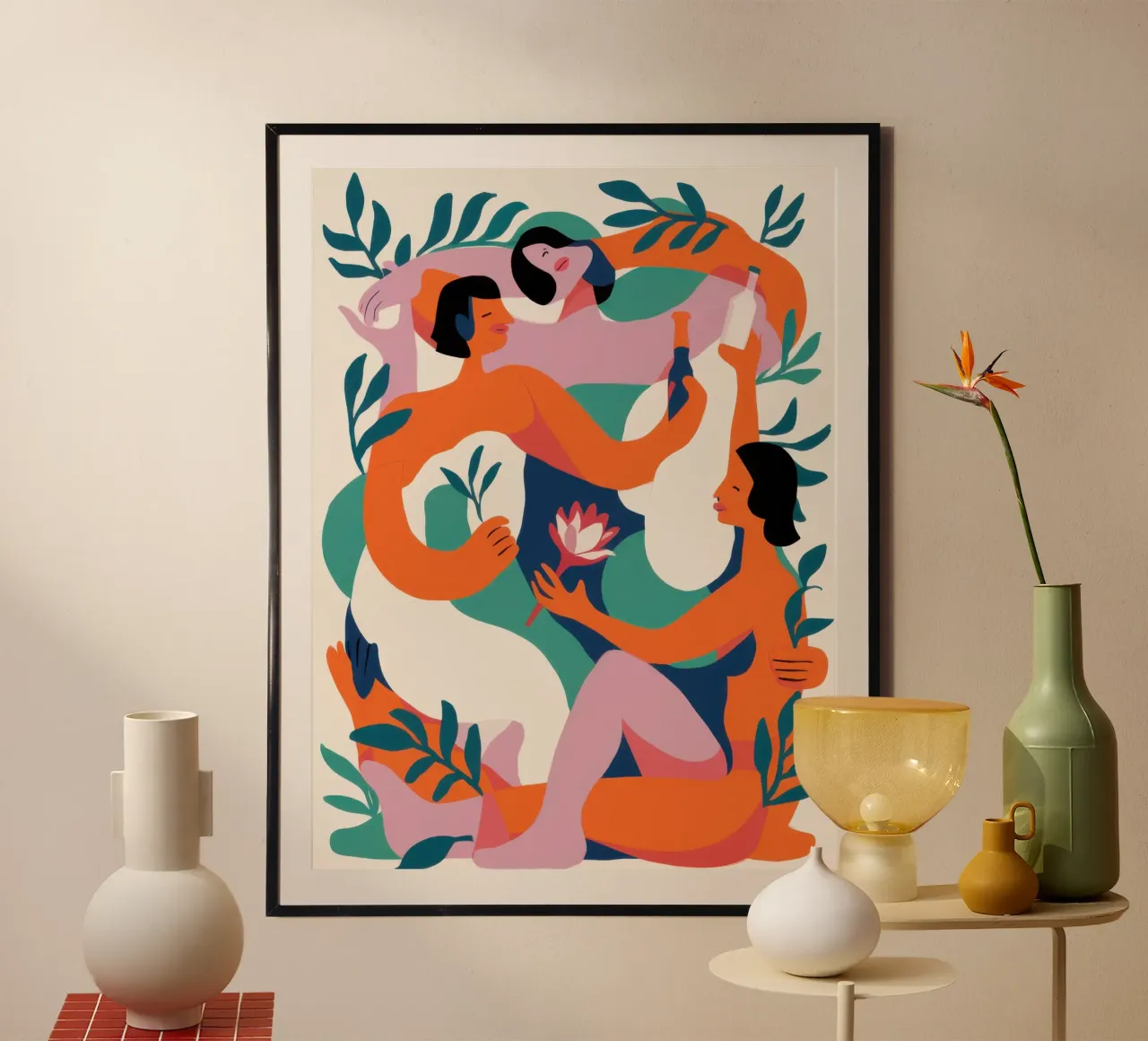 Abbraccio di natura intrecciata poster con telaio in plastica da Autumn Season