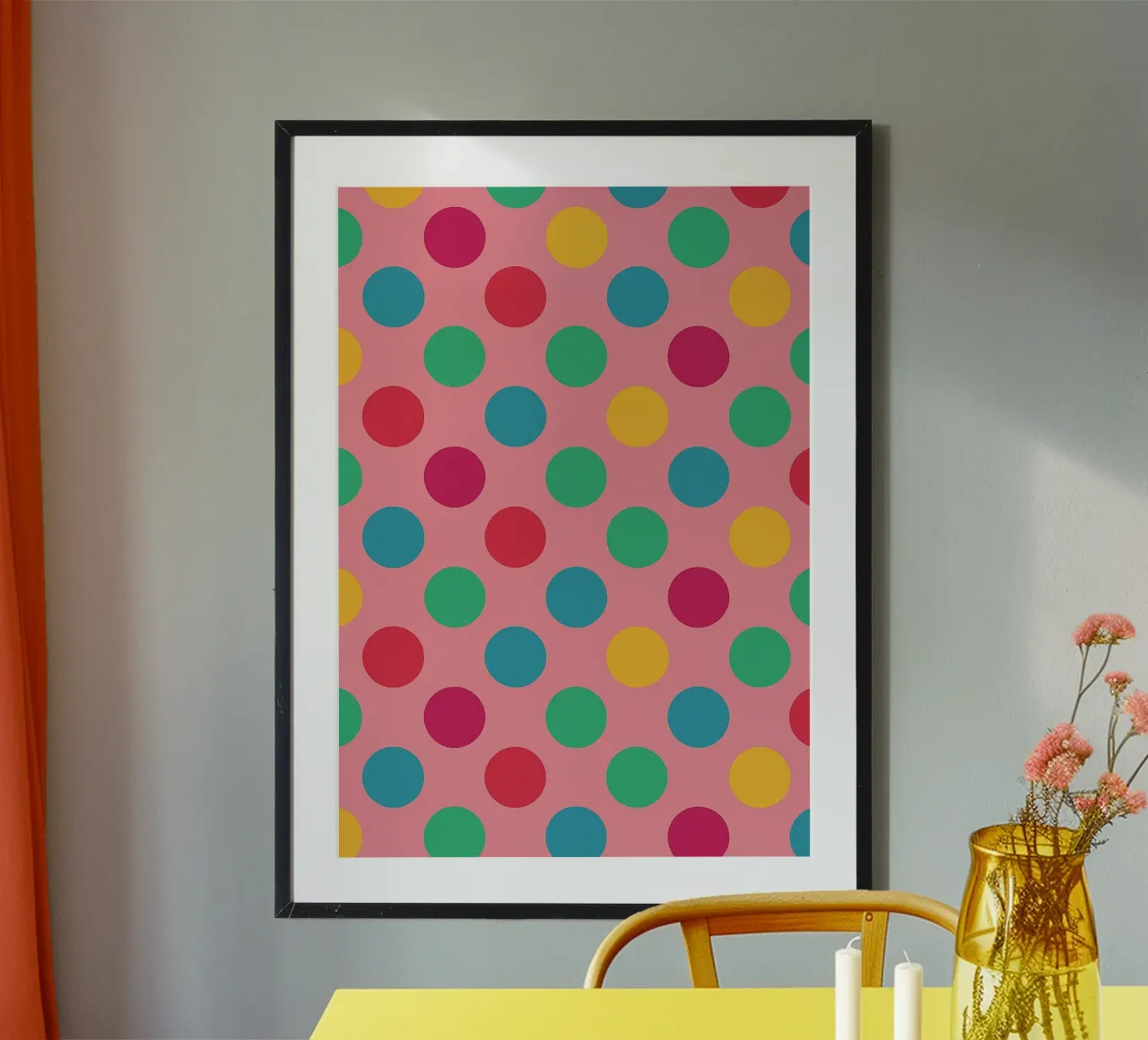 disegno del cerchio polcadot poster con telaio in plastica da klicins