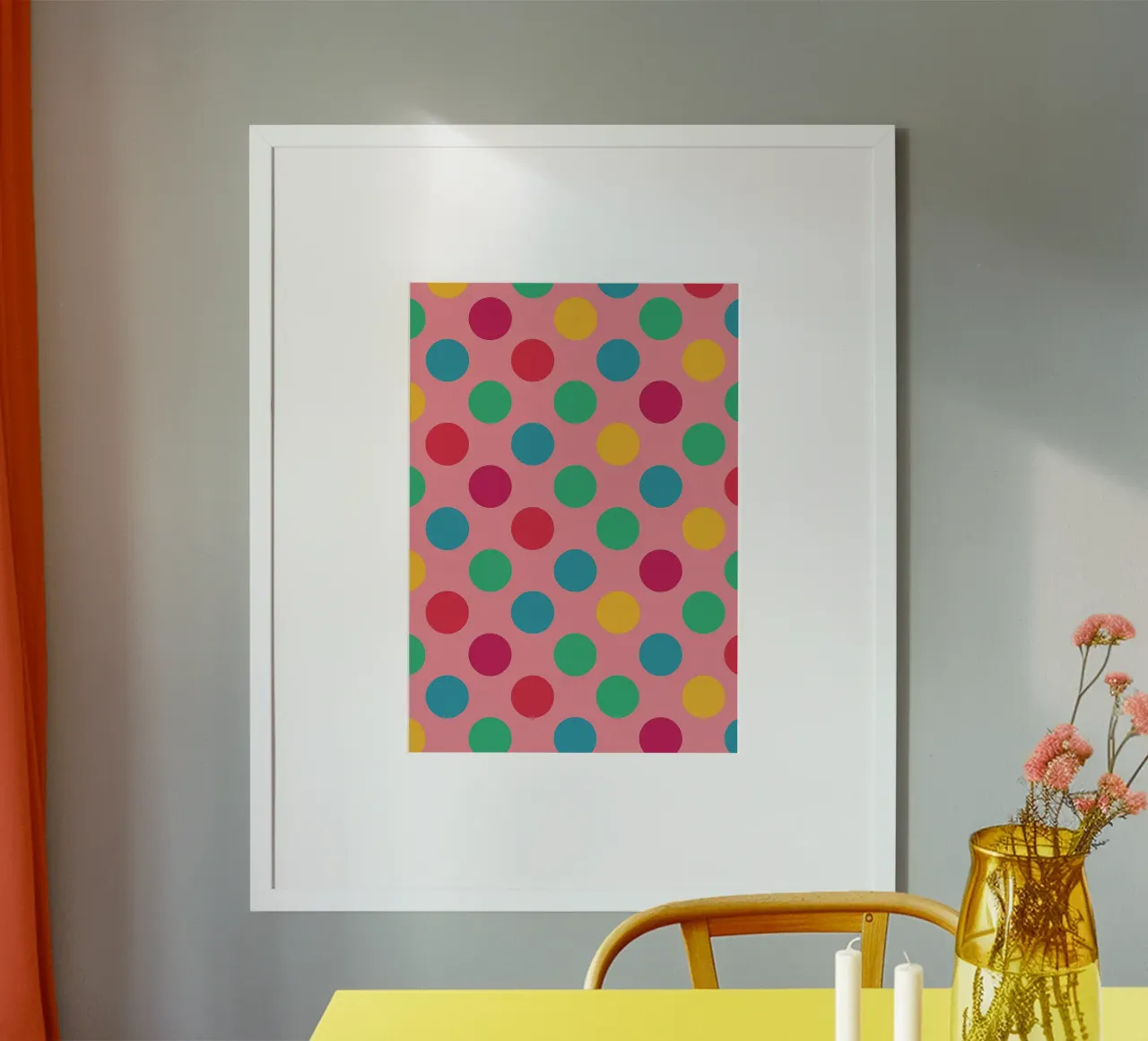 disegno del cerchio polcadot poster con telaio in plastica da klicins