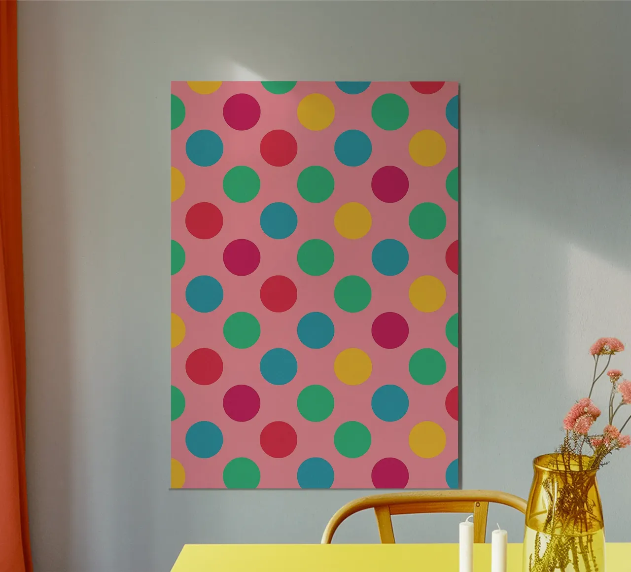 disegno del cerchio polcadot poster con telaio in plastica da klicins