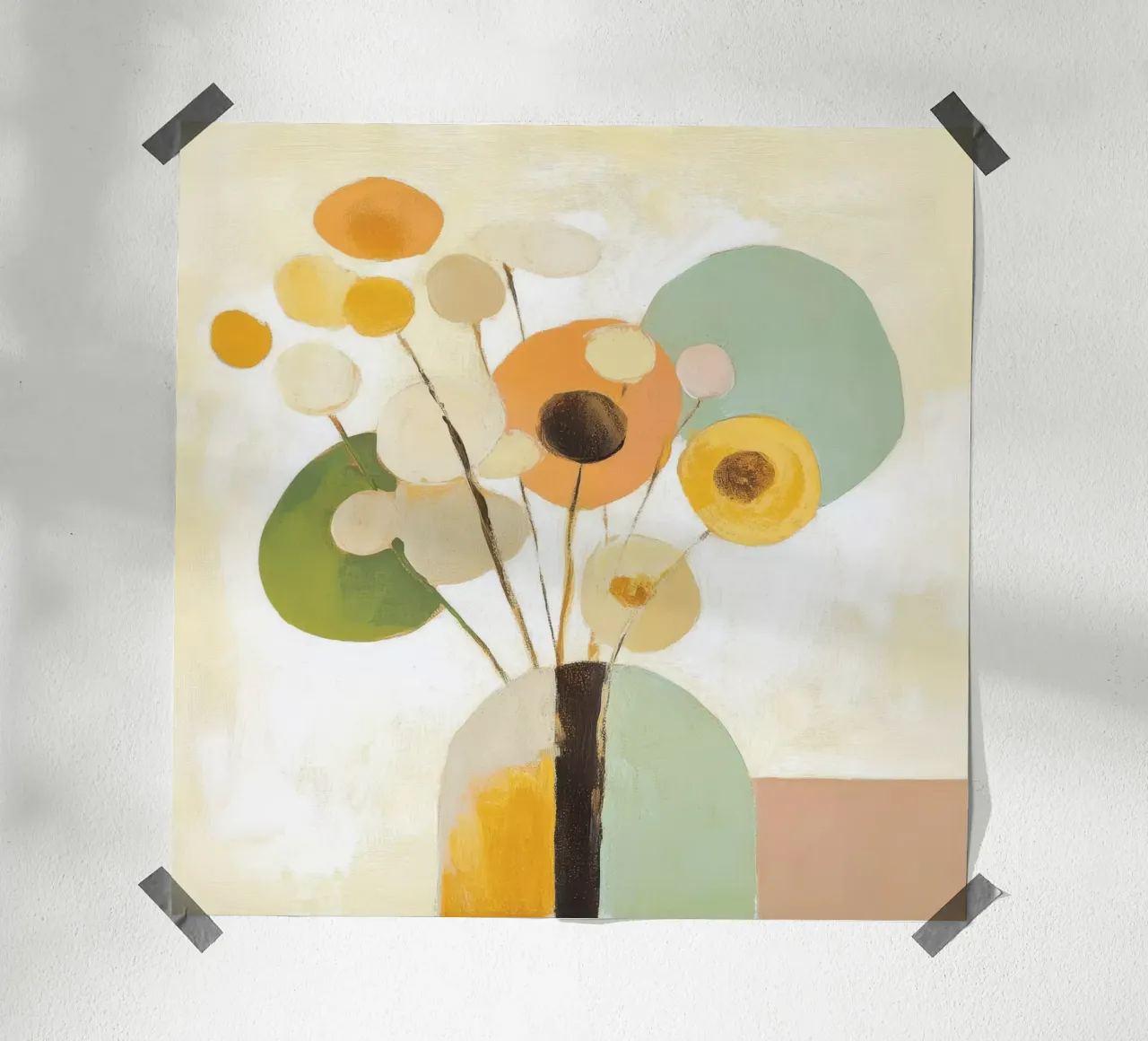 Fiori astratti poster con telaio in plastica da Imagine