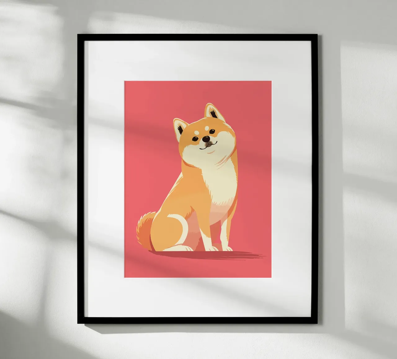 cane shiba inu animale da compagnia canino poster con telaio in legno da Frank J Weissmuller