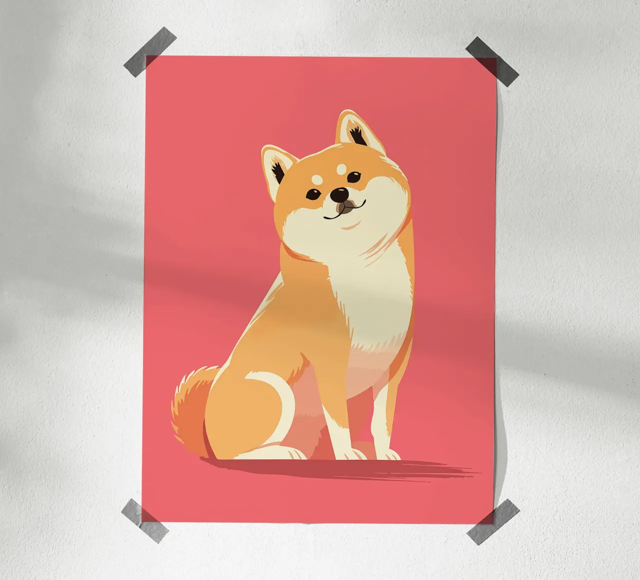 cane shiba inu animale da compagnia canino poster con telaio in legno da Frank J Weissmuller