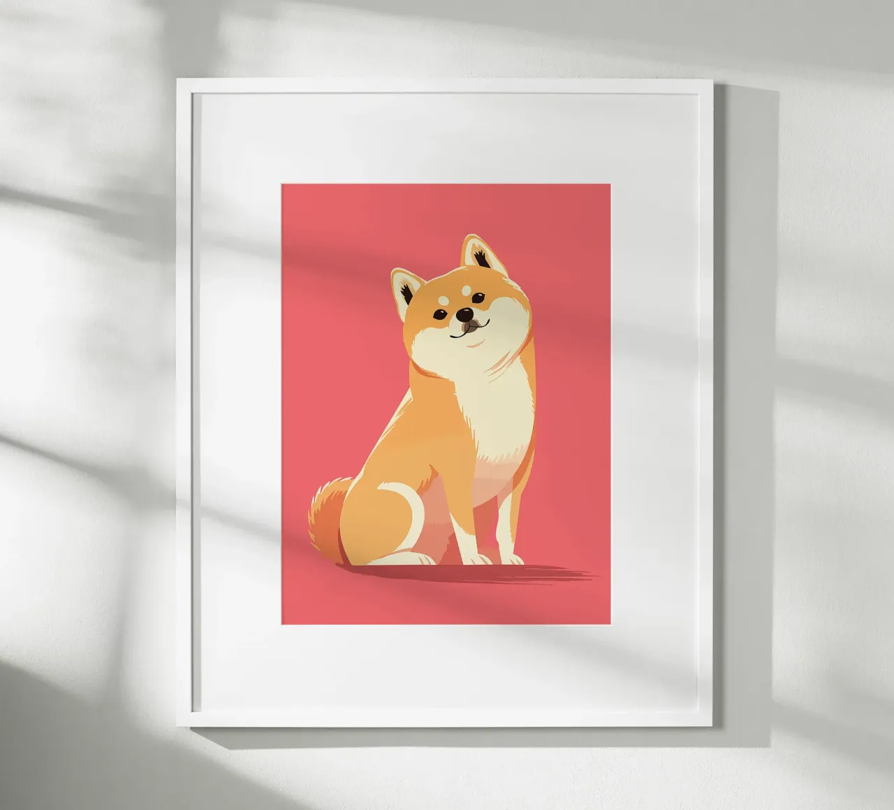 cane shiba inu animale da compagnia canino poster con telaio in legno da Frank J Weissmuller