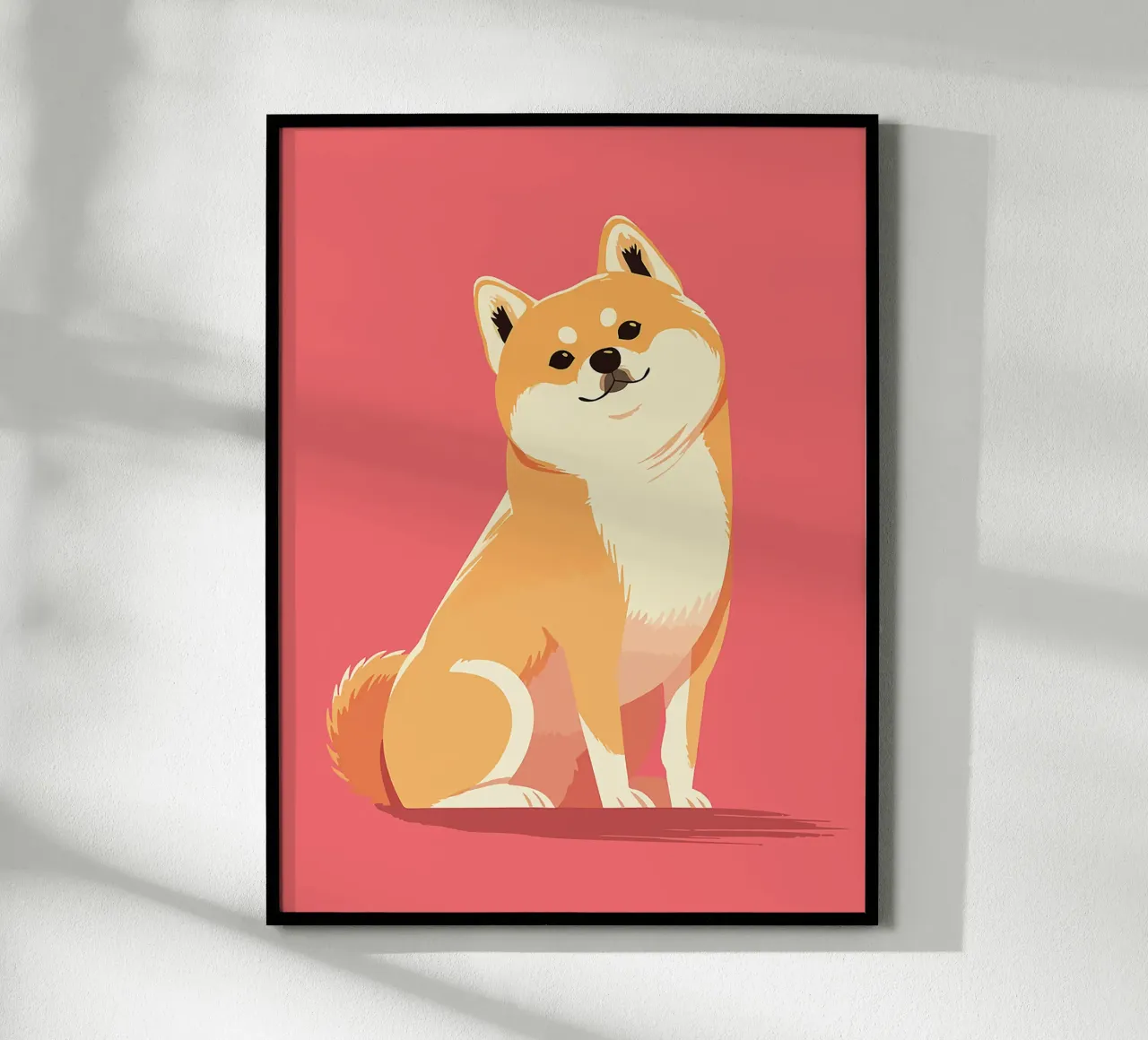 cane shiba inu animale da compagnia canino poster con telaio in legno da Frank J Weissmuller