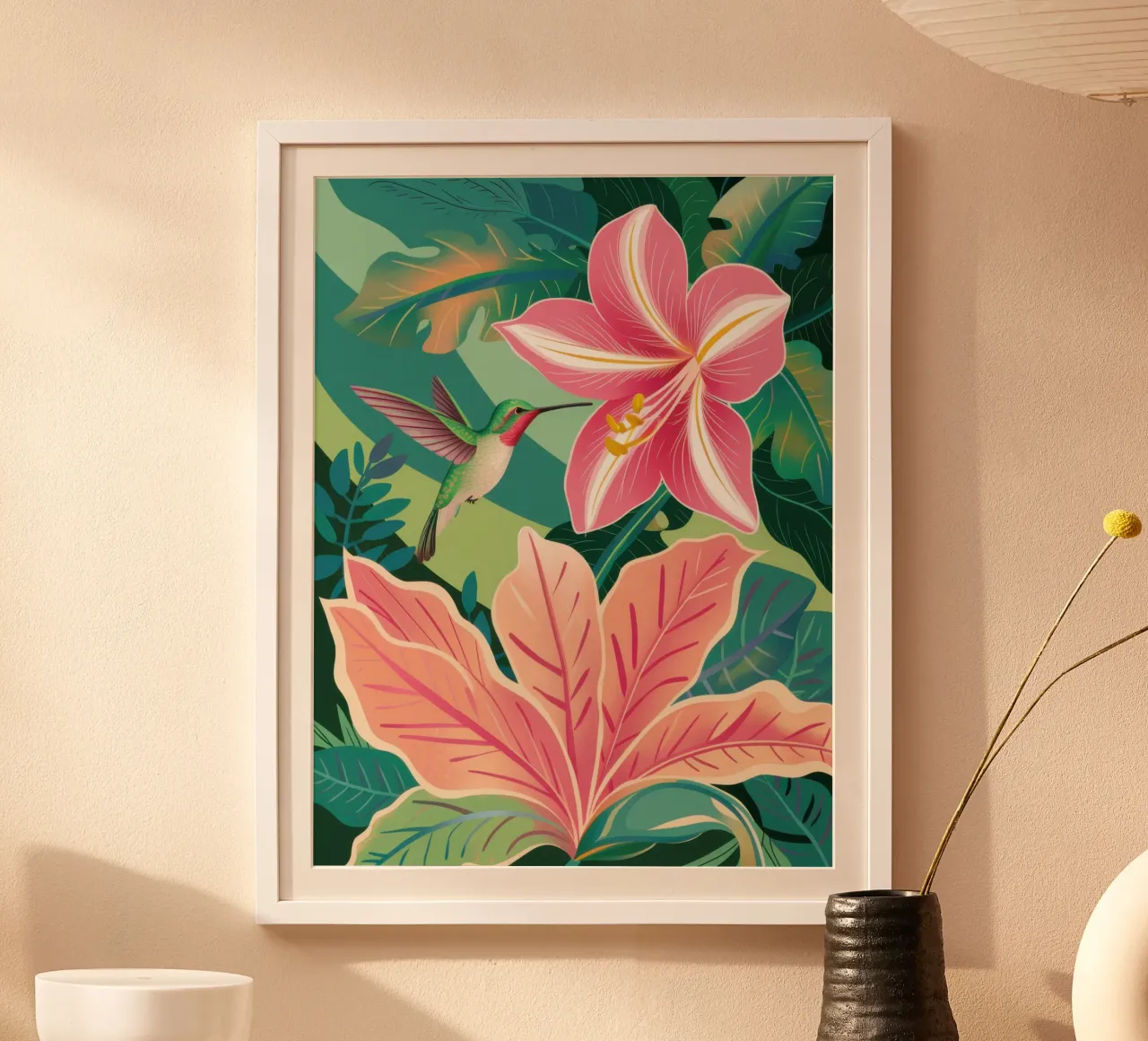 Serenata di gigli pastello poster con telaio in plastica da Autumn Season