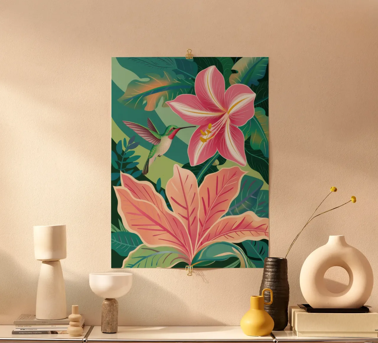 Serenata di gigli pastello poster con telaio in plastica da Autumn Season