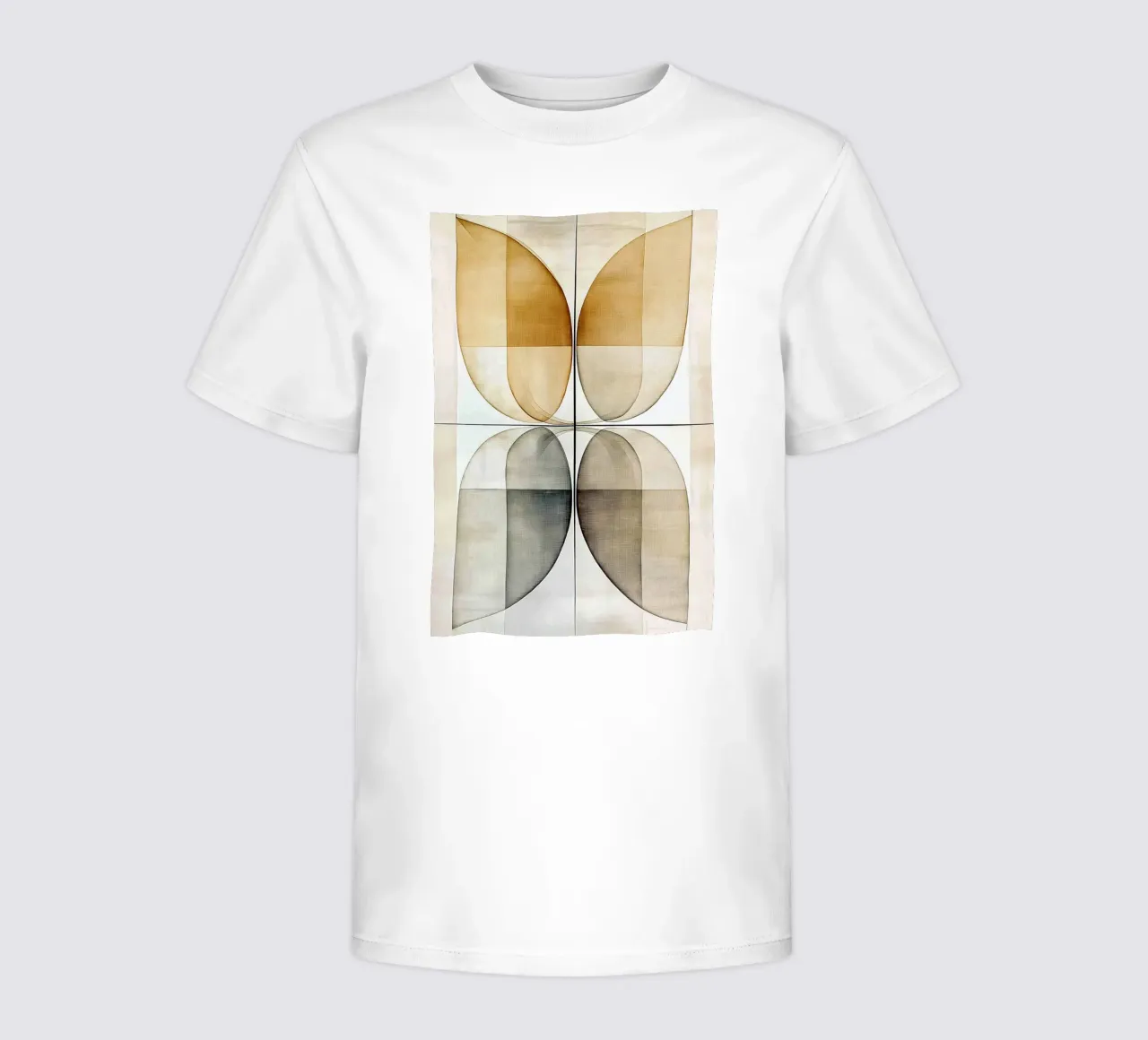 Abstract shapes in brown colors kids t-shirt by Imagine