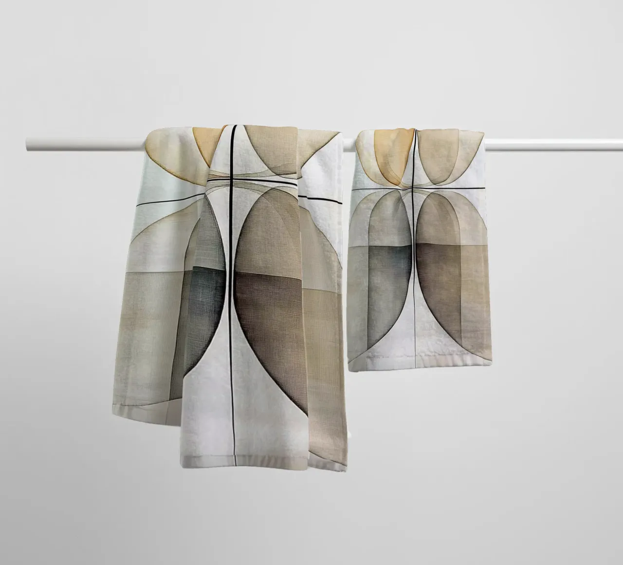 Forme astratte in colori marroni asciugamano da bagno da Imagine