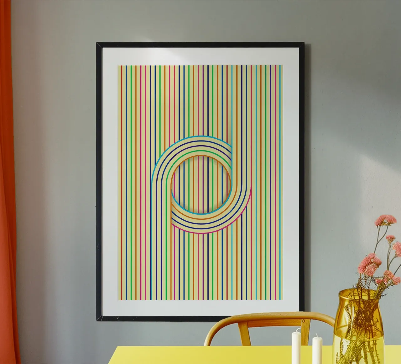 disegno di linea circolare poster con telaio in plastica da klicins
