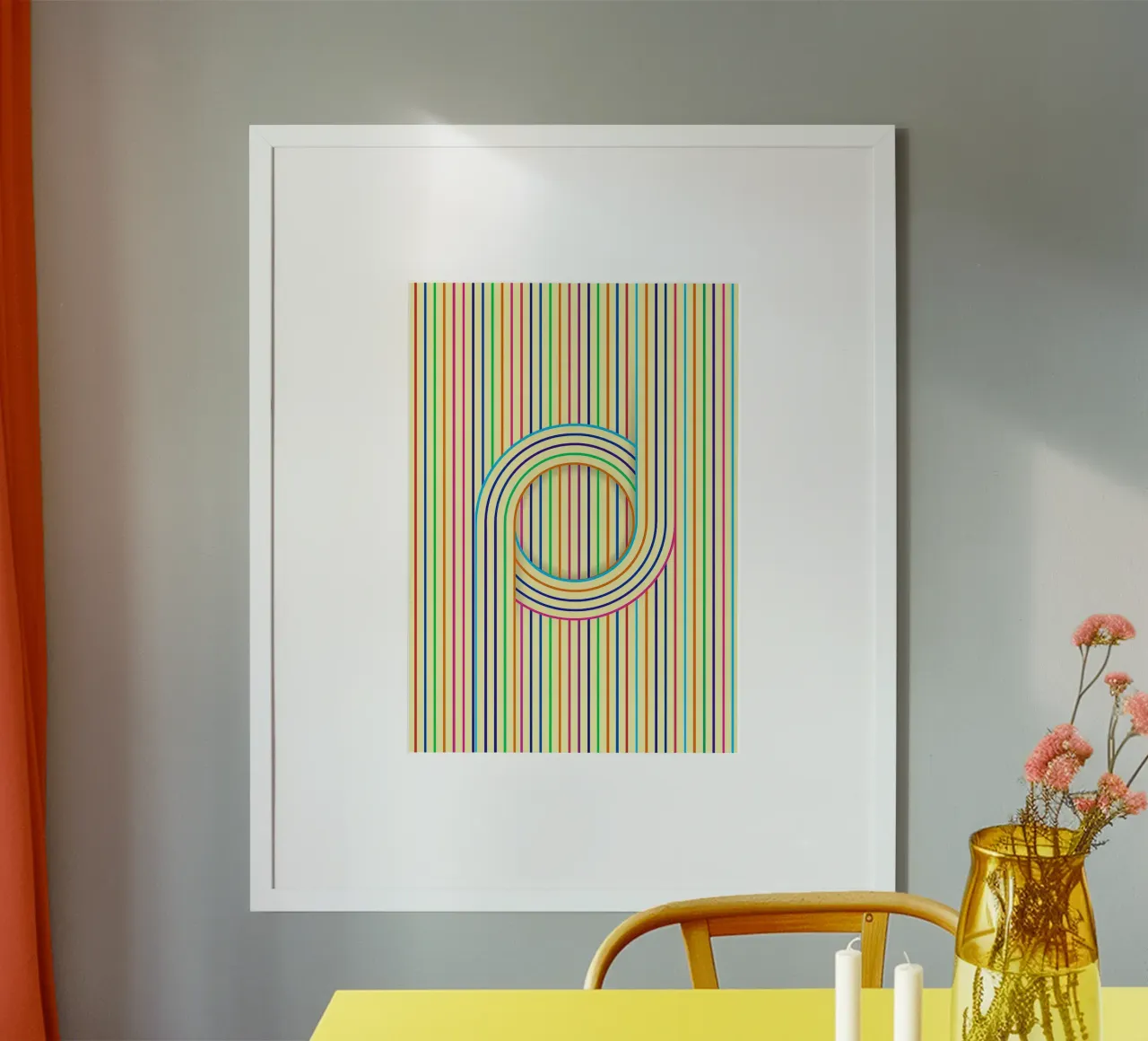 disegno di linea circolare poster con telaio in plastica da klicins