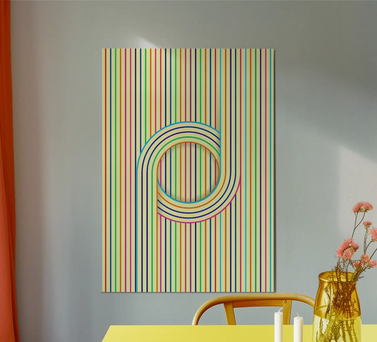 disegno di linea circolare poster con telaio in plastica da klicins
