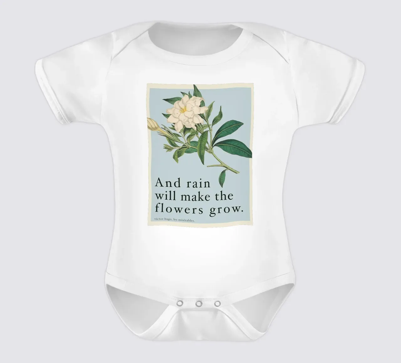 E la pioggia farà crescere i fiori body neonato maniche corte da Leahprint
