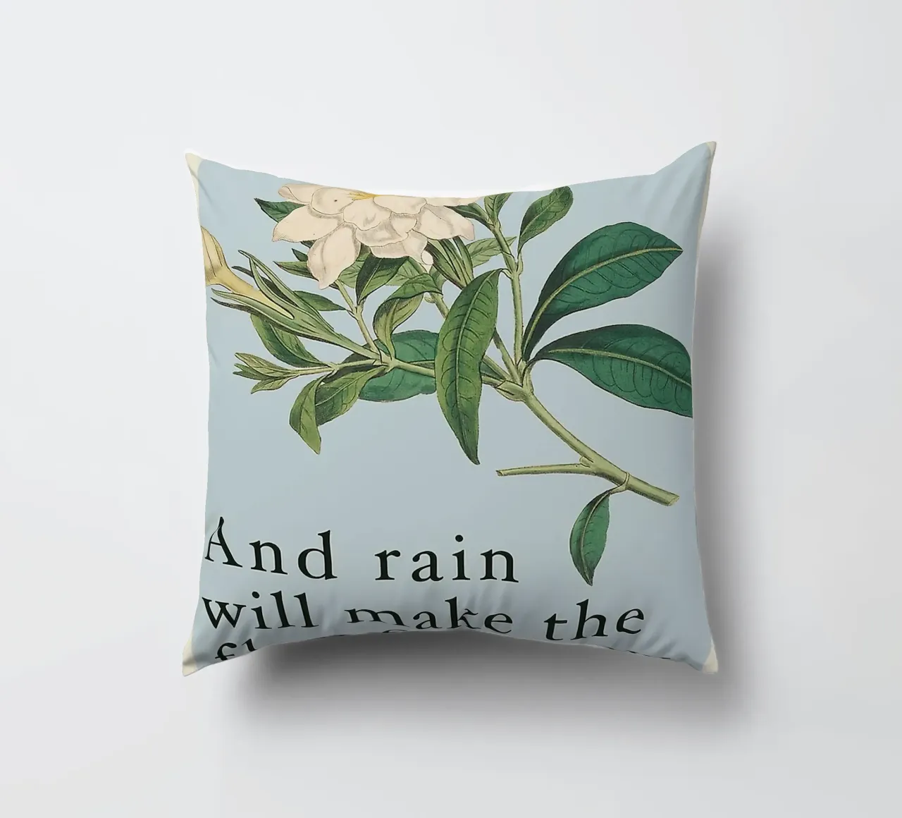 E la pioggia farà crescere i fiori cuscino da Leahprint