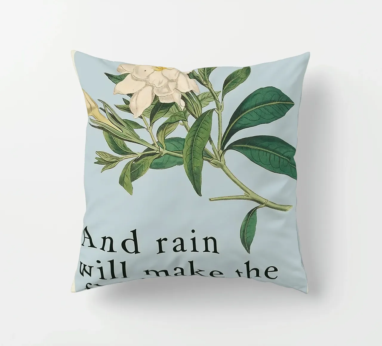 E la pioggia farà crescere i fiori cuscino da Leahprint