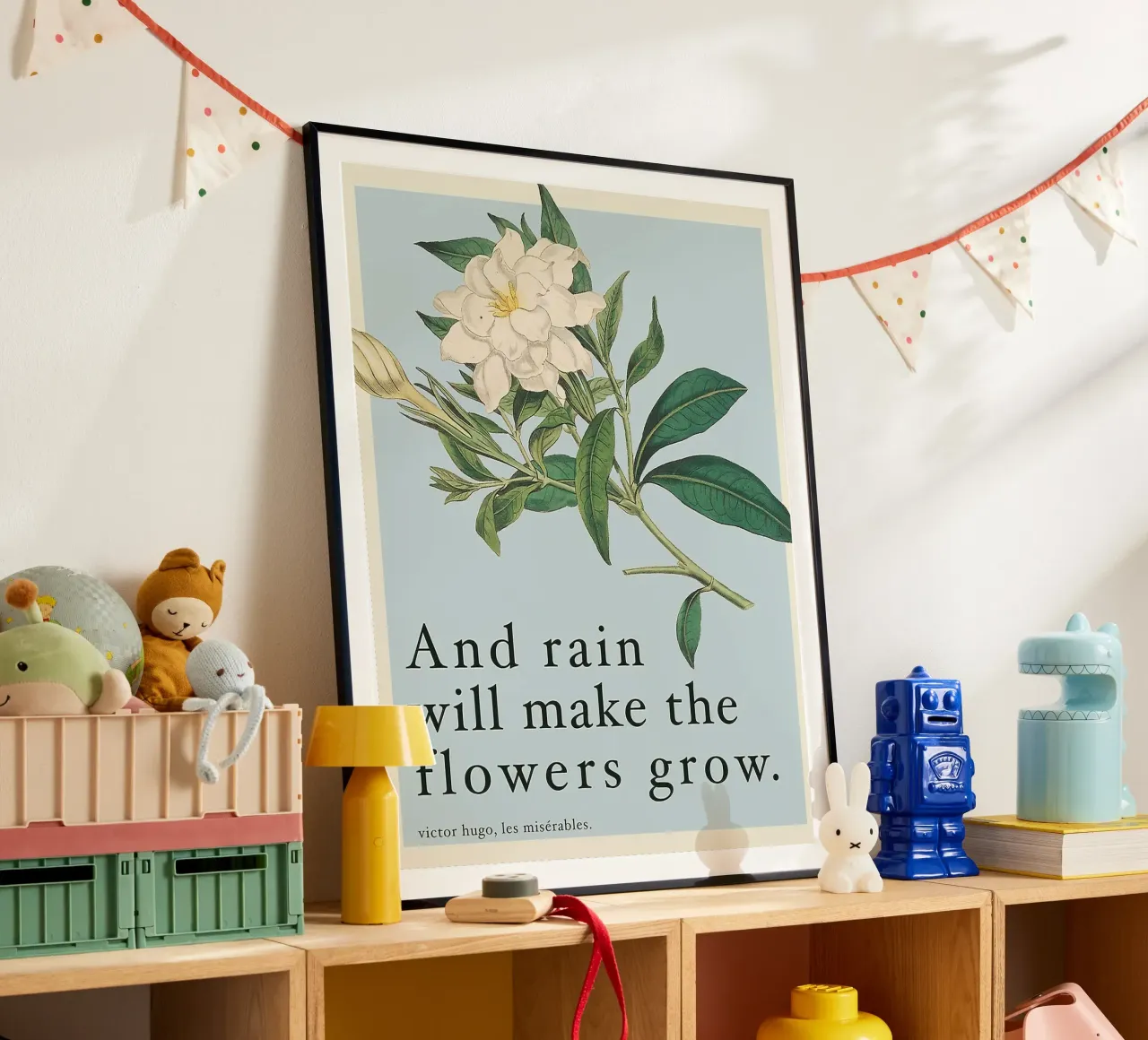 E la pioggia farà crescere i fiori poster con telaio in alluminio da Leahprint