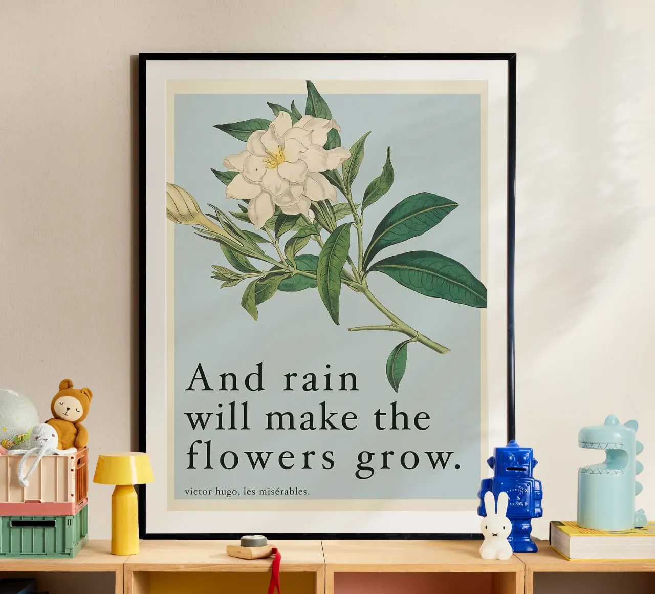 E la pioggia farà crescere i fiori poster con telaio in alluminio da Leahprint