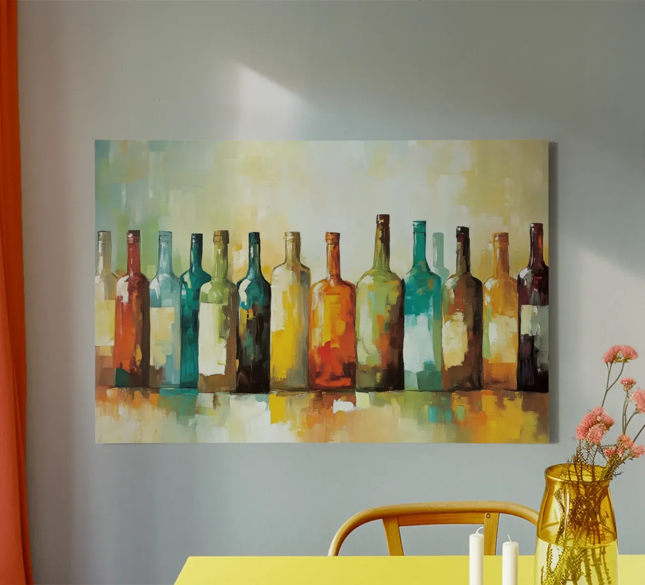 Abstract bottles canvas by Imagine